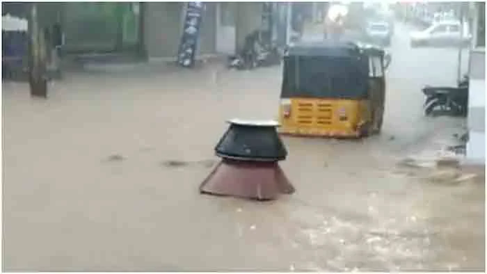 Viral video of two biryani utensils floating away in flooded Hyderabad street is breaking Internet’s heart. Watch, Hyderabad, News, Rain, Video, Internet, National