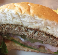 Impossible Burger cut in half