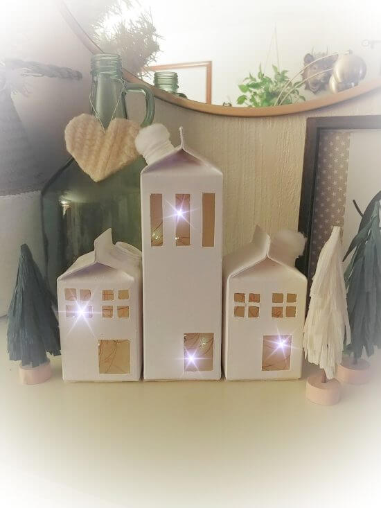 DIY Milk Carton Christmas Village