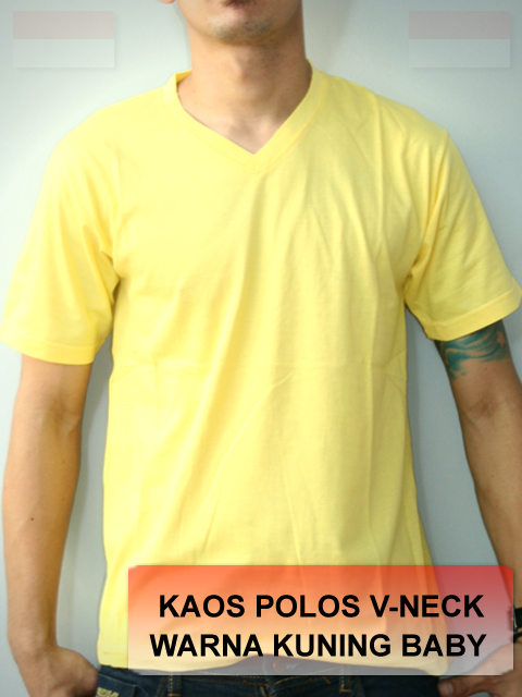  Kaos  Polos V neck Kuning  Baby Grosir Kaos  Polos Lagran 