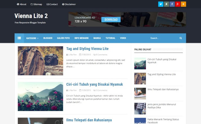 vienna lite 2 responsive personal blogger template free download