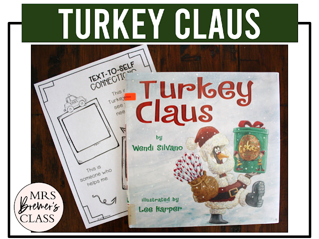 Turkey Claus book activities unit with literacy printables, reading companion activities, lesson ideas, and a craft for Christmas in Kindergarten and First Grade