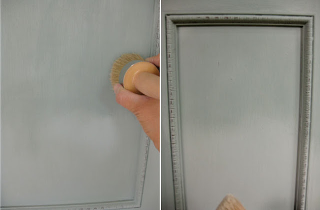 How to pigment kitchen cabinets alongside chalk pigment together with glaze BEST HOME Kitchen Island Painted ASCP-Duck Egg Blue