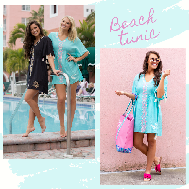 Monogram beach tunics as a cover up and outfit
