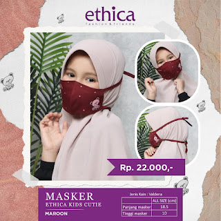 masker ethica kids cutie maroon