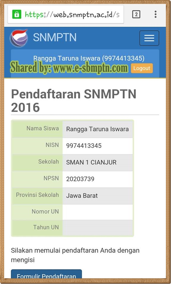 Pemeringkatan dan Pendaftaran SNMPTN 2016-2017  SOAL 