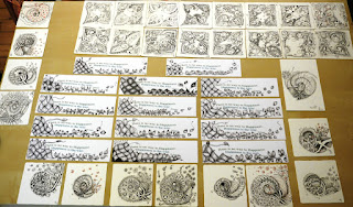 Zentangle Tiles Moasik Michele Beauchamp und Beate Winkler CZTs Workshop Organic 19.9.2015