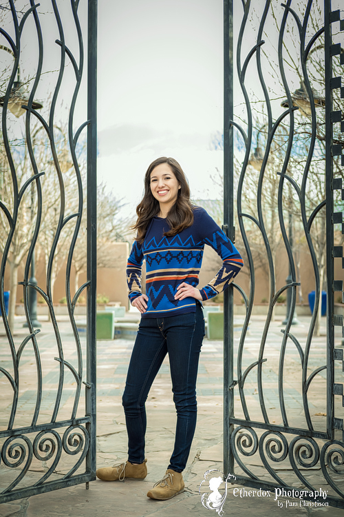 Professional portrait of a beautiful high school senior Botanic Gardens Albuquerque