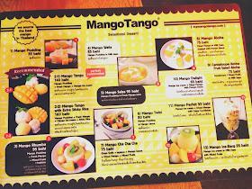 Mango Tango Siam Square Bangkok Menu