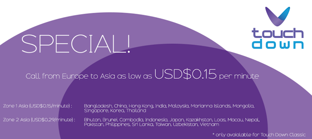 Call from Europe to Asia as low as $0.15 per minute!