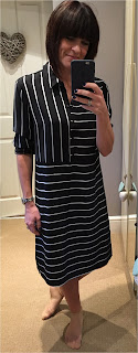 My Midlife Fashion, Marks and Spencer Autograph stripe shirt dress