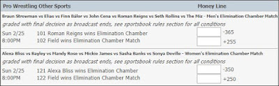 5Dimes' Elimination Chamber 2018 Betting Odds