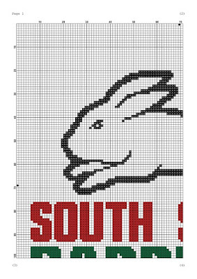 South Sydney Rabbitohs cross stitch pattern