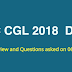 SSC CGL 2018 Exam Review and Questions Asked (06.06.2019 - D2S1)