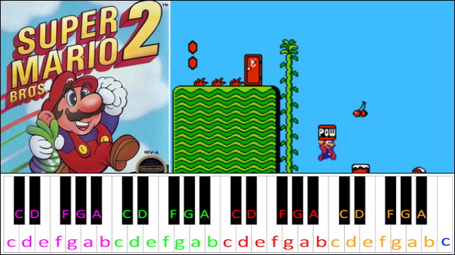 Overworld Theme (Super Mario Bros. 2) Piano / Keyboard Easy Letter Notes for Beginners