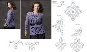 DIY Moda Feminina  Como Fazer Uma Blusa Com Motivos de Crochê Com Gráfico
