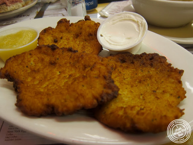 image of Potato pancakes at Katz's Deli in NYC, New York