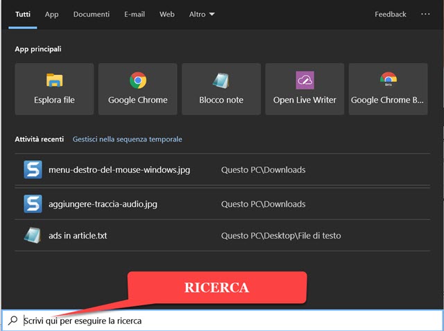 menù-cerca-windows-10