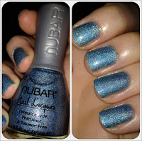 Nubar holographic blue nail polish varnish