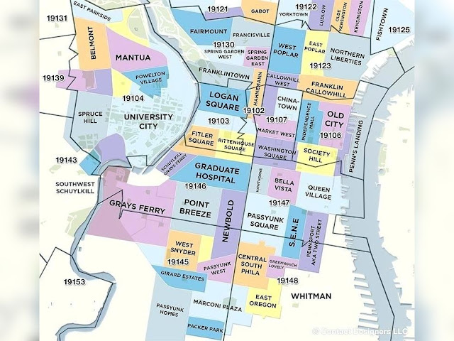 Center City Philadelphia Zip Code Map