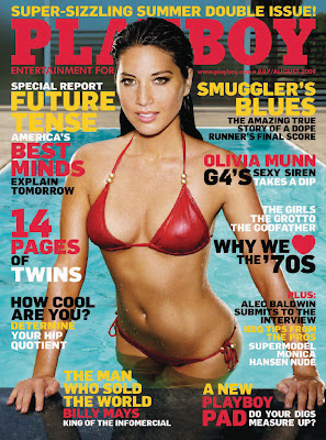 Olivia Munn shows herself in August issue of Playboy for 2009.