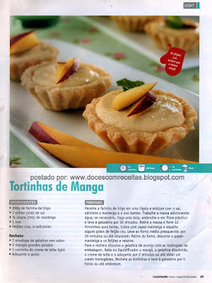 RECEITAS DE TORTINHAS DE MANGA