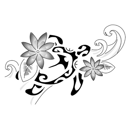 maori tattoo designs -polynesian flower tattoo