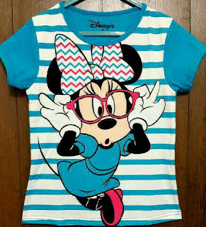 Baju Anak Karakter Minie Mouse Salur Size 1 - 6 Tahun