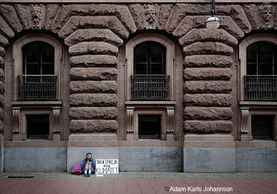 photo of Greta Thunberg's first school strike for Climate, outside the Swedish Parliament, August 20, 2018