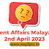 Kerala PSC Current Affairs in Malayalam - 2nd April 2023
