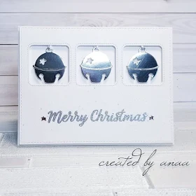 Sunny Studio Stamps: Silver Bell Dies Christmas Trimmings Customer Card by Ana A