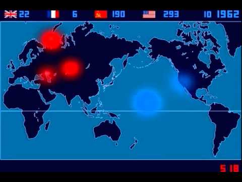 Time lapse map of every nuclear explosion ever on Earth