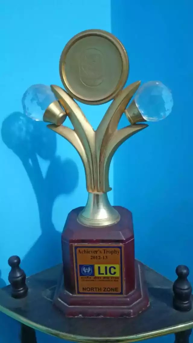 08 Trophy of LIC Agent Surinder Verma Received from LIC