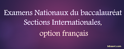  Examens Nationaux du baccalauréat Sections Internationales, option français avec la correction 