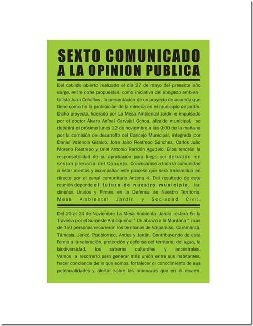 sexto comunicado