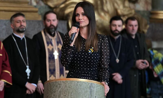 Princess Sofia wore a pleated polka-dot midi dress from LK Bennett. In 2022, Orthodox Easter celebrated on April 24