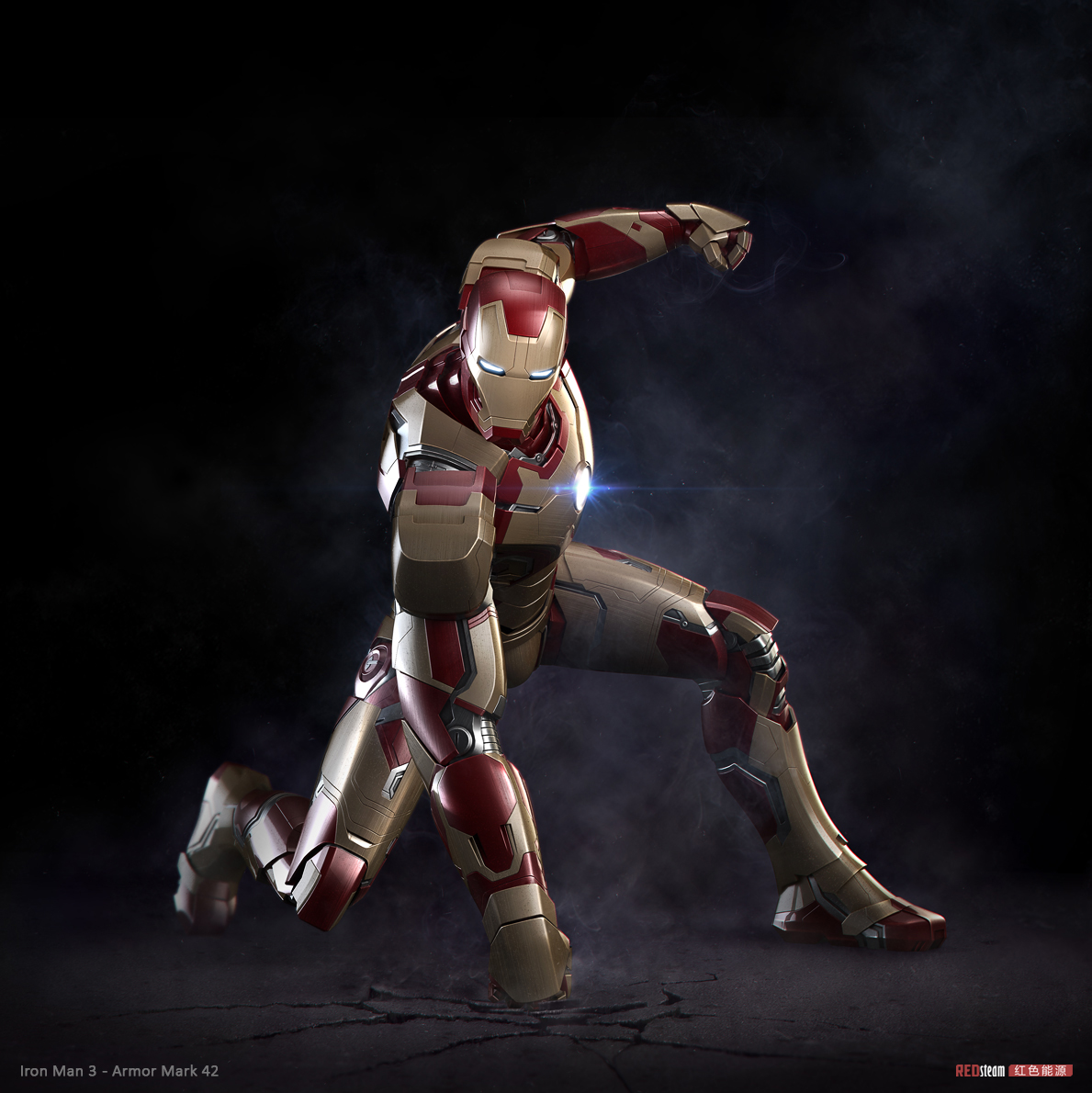 Highpoly model for iOS/Android video game Iron Man 3