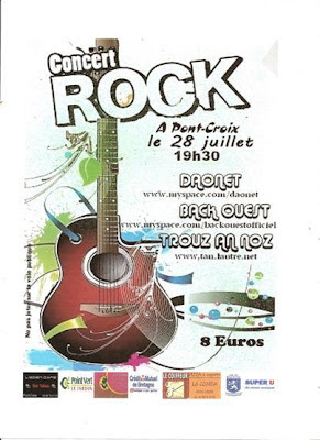 Affiche du concert de rock celtique à Pont-Croix dans le Finistère