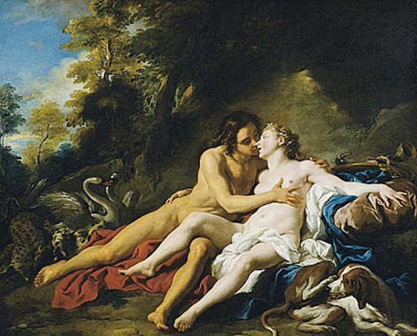 Venus and Adonis, Jean-François de Troy, Classical mythology, Greek mythology, Roman mythology, mythological Art Paintings, Myths and Legends