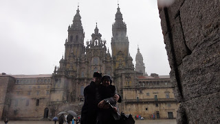 Praza do Obradoiro e a Catedral de São Tiago em Santiago de Compostela