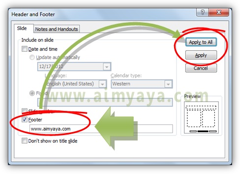 Informasi penting menyerupai nama pembuat atau nama perusahaan biasanya kita tampilkan juga d Cara Menambah Footer di Slide Presentasi Powerpoint