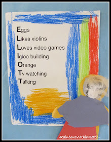 photo of: Kindergarten Names as Poetry Exercise Acrostic 