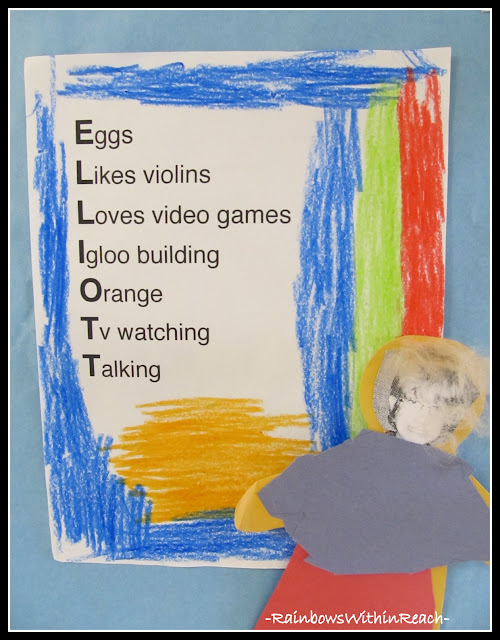 photo of: Kindergarten Names as Poetry Exercise Acrostic 