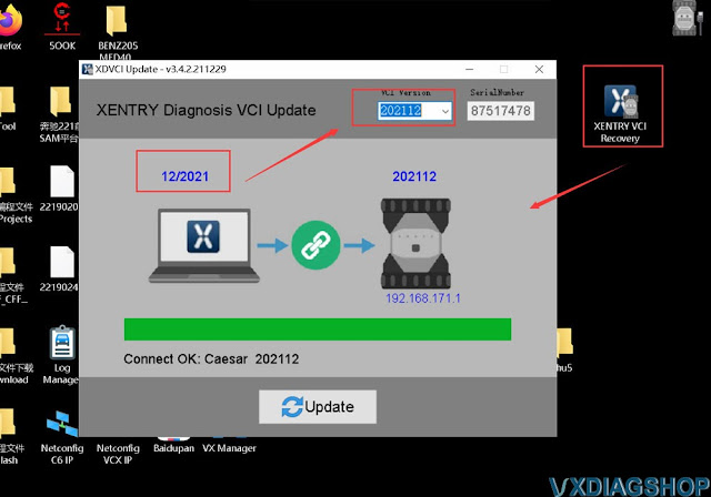 VXDIAG Benz Xentry VCI Firmware too New Solution 3