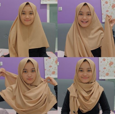 cara menggunakan hijab segiempat