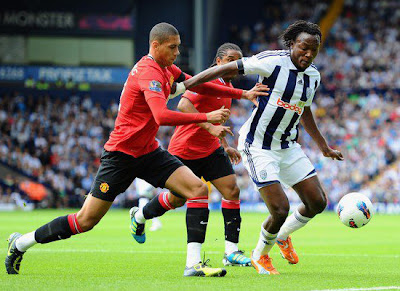 Chris Smalling Manchester United vs West Brom Barclays Premier League