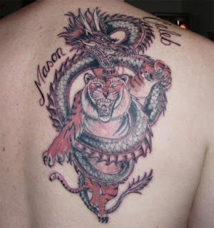 Dragon Tattoo Design on Back Body Man