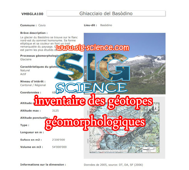 Inventaire des géotopes gémorphologiques