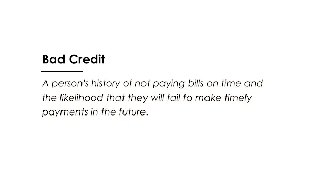 A person's history of not paying bills on time and the likelihood that they will fail to make timely payments in the future.