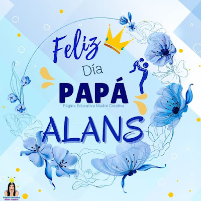 Solapín Feliz Día del Padre - Nombre Alans para imprimir gratis